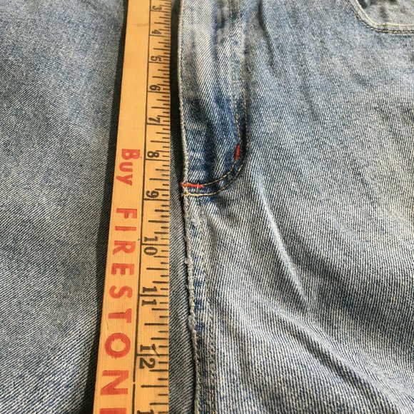 #59 Reliq Industries Denim Blue Wash Jeans Straight Hem High Rise Men's Size 36 - Picture 5 of 11